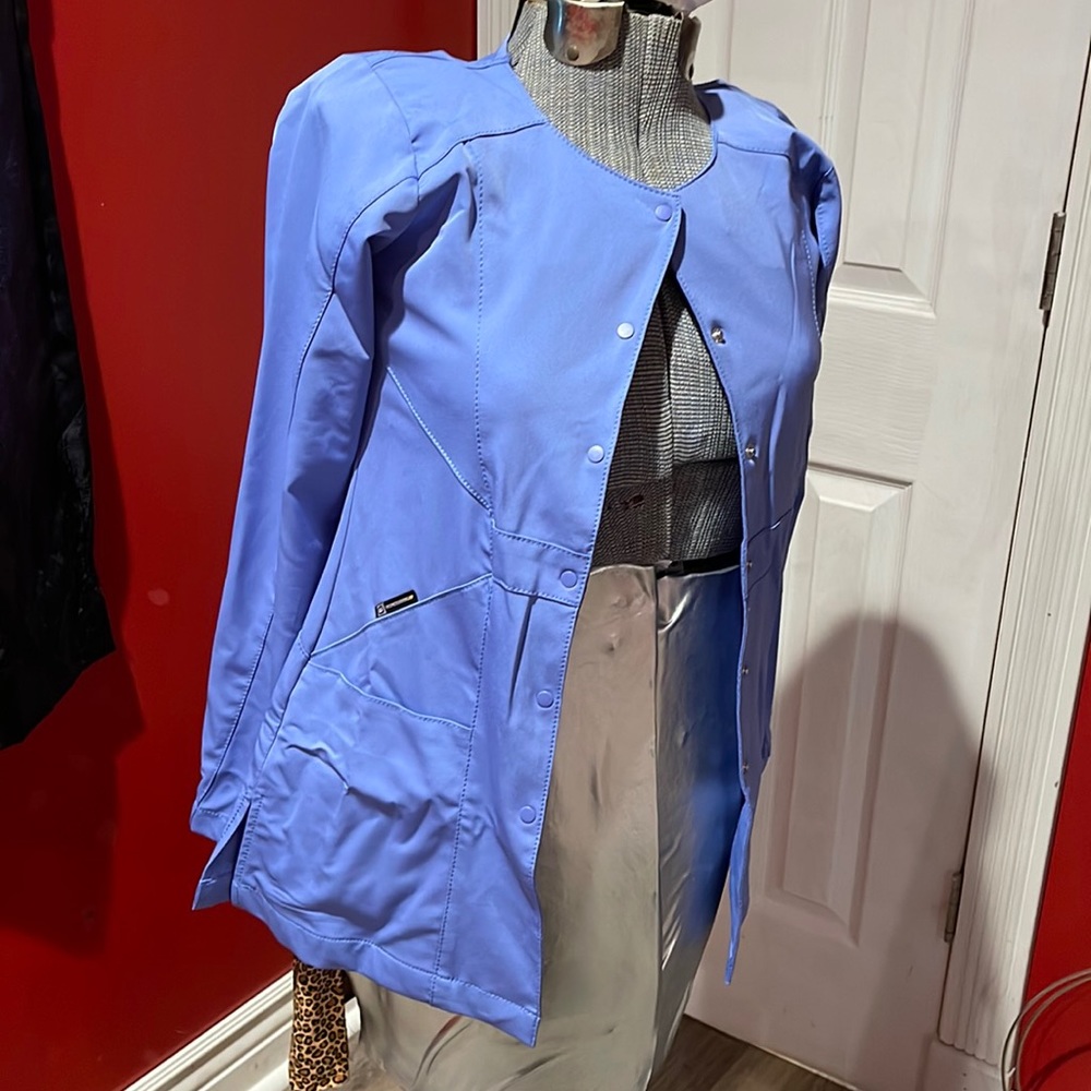 Ceil blue scrub jacket